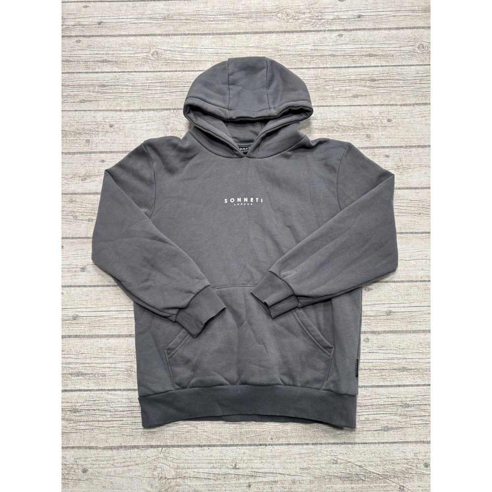 Sonneti London Hoodie Womens Large Gray Fleece Pullover Skater Streetwear Lounge